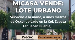 Se vende lote de 13 x 42 , colonia Zapata Tehuacan Puebla